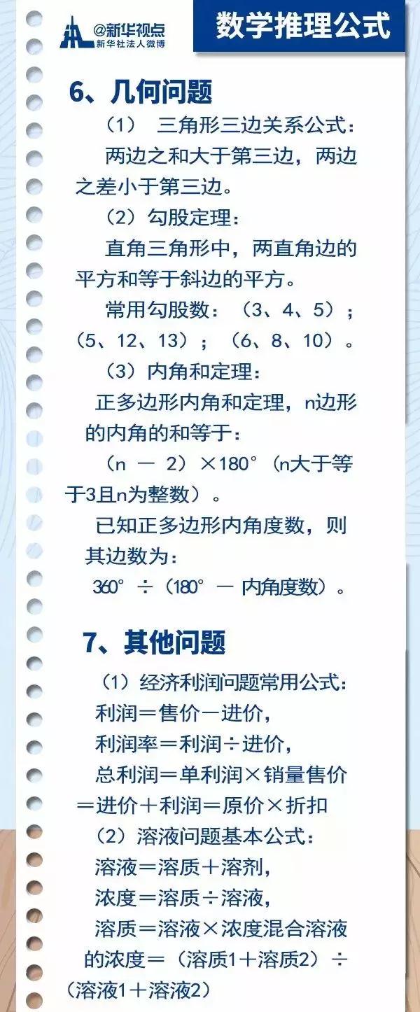 2020國考行測常用公式匯總，背完答題省時省力